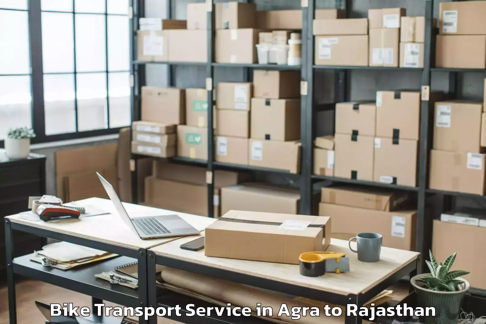 Reliable Agra to Pilani Bike Transport